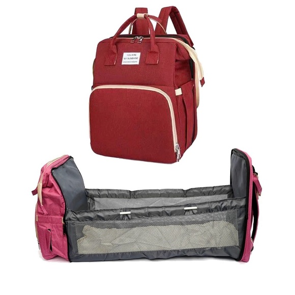 Elegant Burgundy Baby Bag with Changing Station - Picture 1 of 4